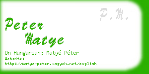 peter matye business card