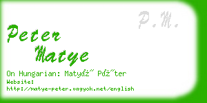 peter matye business card